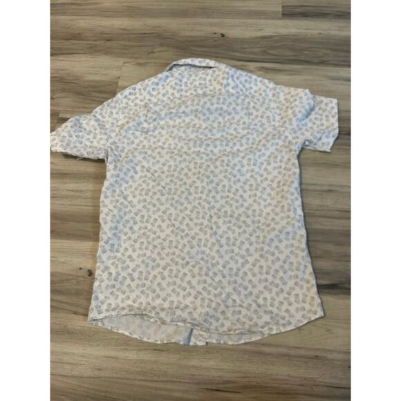 Men’s Small Sonoma Gray & White Pineapple Short Sleeve Button-Up Shirt - Picture 4 of 4